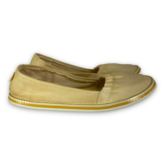 Rocket Dog Canvas Flats C217 0113 Low Top Slip On Beige Yellow Women 10M - Picture 1 of 10